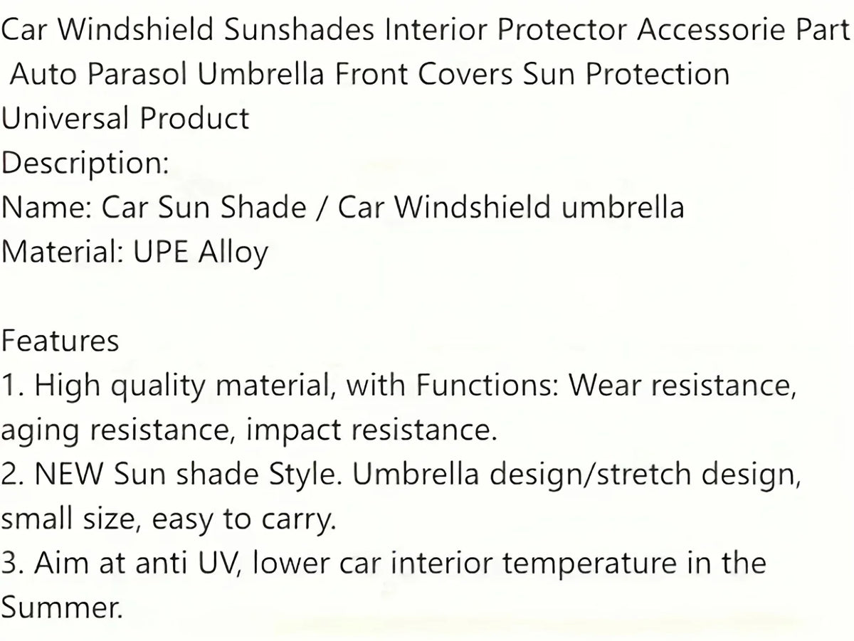 Foldable Car Windshield Sun Shade Umbrella