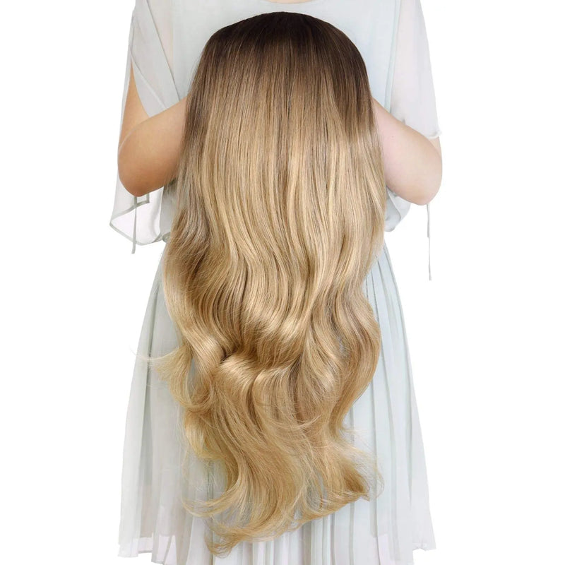 24-Inch Wavy Half Wig with Secure Clips