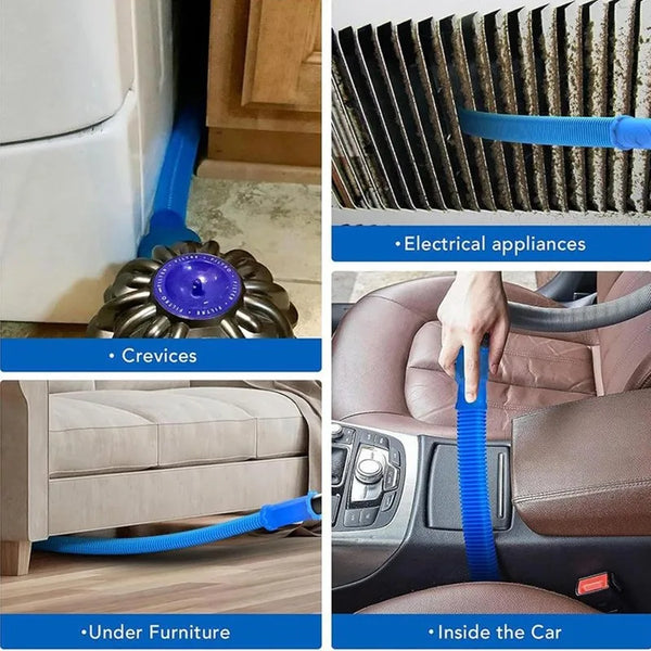 Various cleaning tools and accessories for electrical appliances, crevices, under furniture, and inside the car.