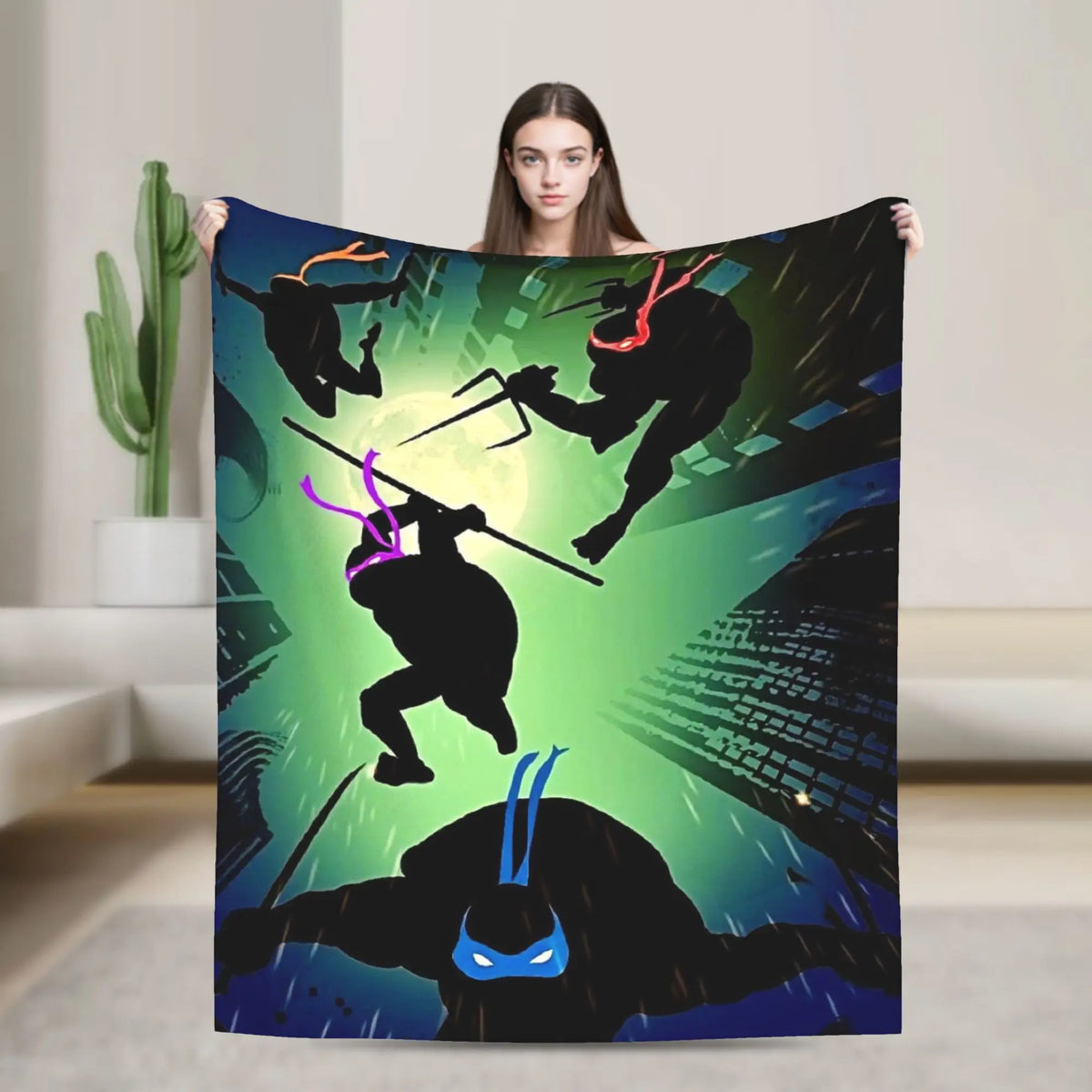 TMNT Graphic Flannel Throw Blanket