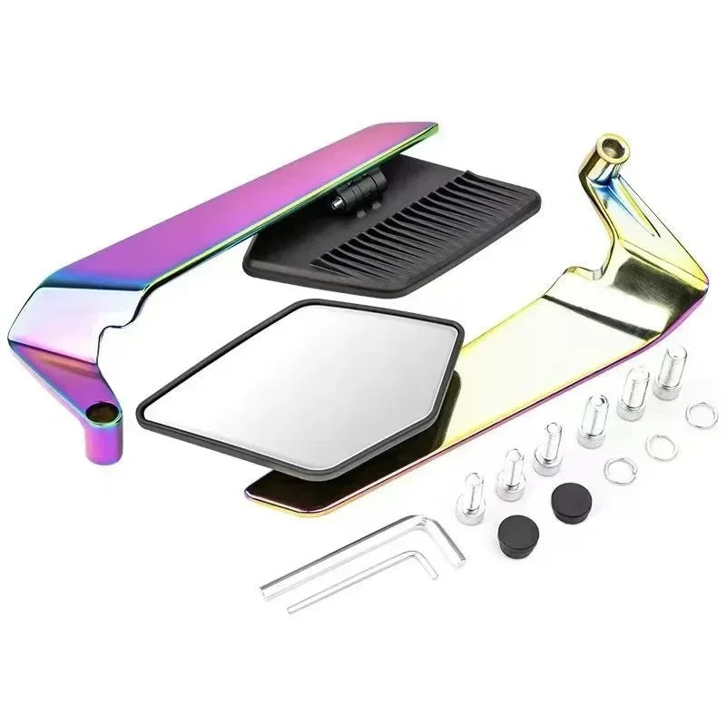 Universal Motorcycle Side Mirrors with Adjustable Winglets