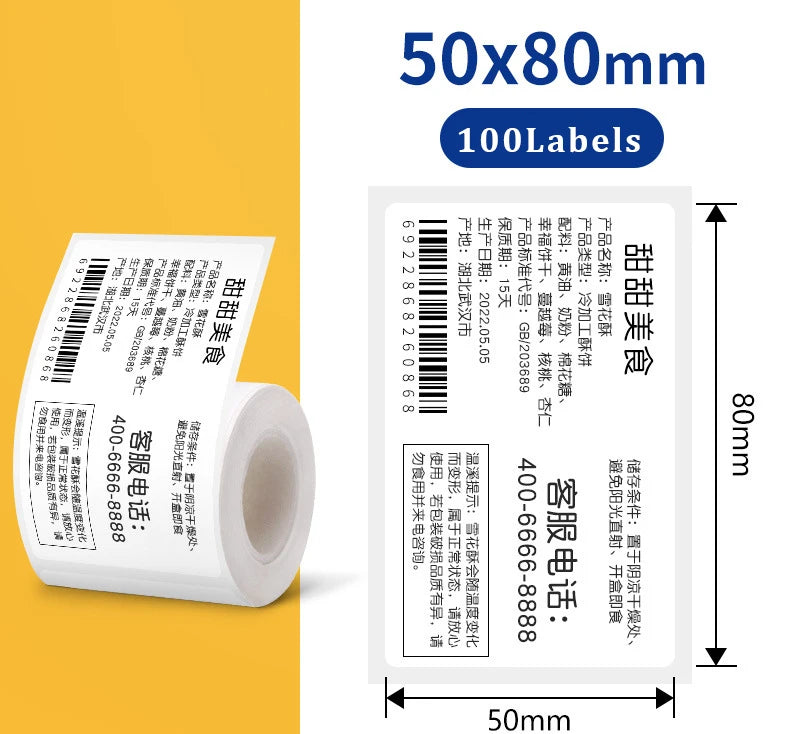 Self-Adhesive Thermal Label Rolls for Mini Printers