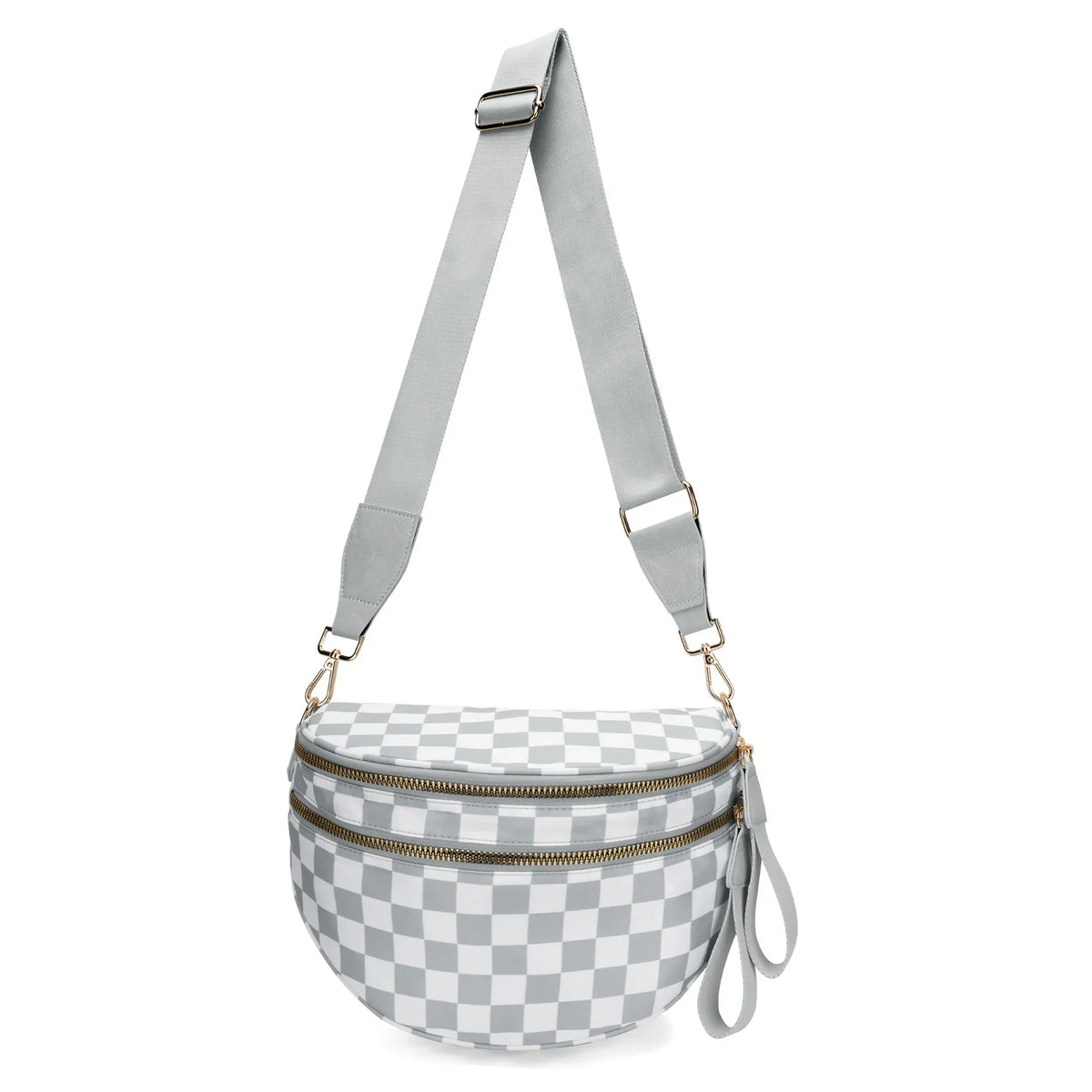 Women's Checkered Fanny Pack with Adjustable Crossbody Strap