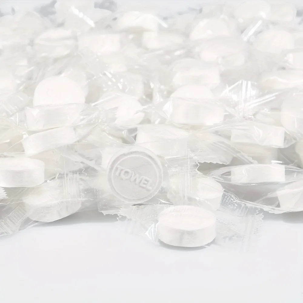 Compressed Disposable Towels - Individually Wrapped Portable Travel Towels