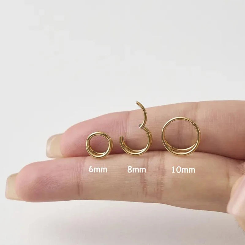 Titanium Double Hoop Nose Ring & Septum Clicker