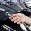 A hand is adjusting an adjustable car trunk lift spring mechanism inside a vehicle door panel.