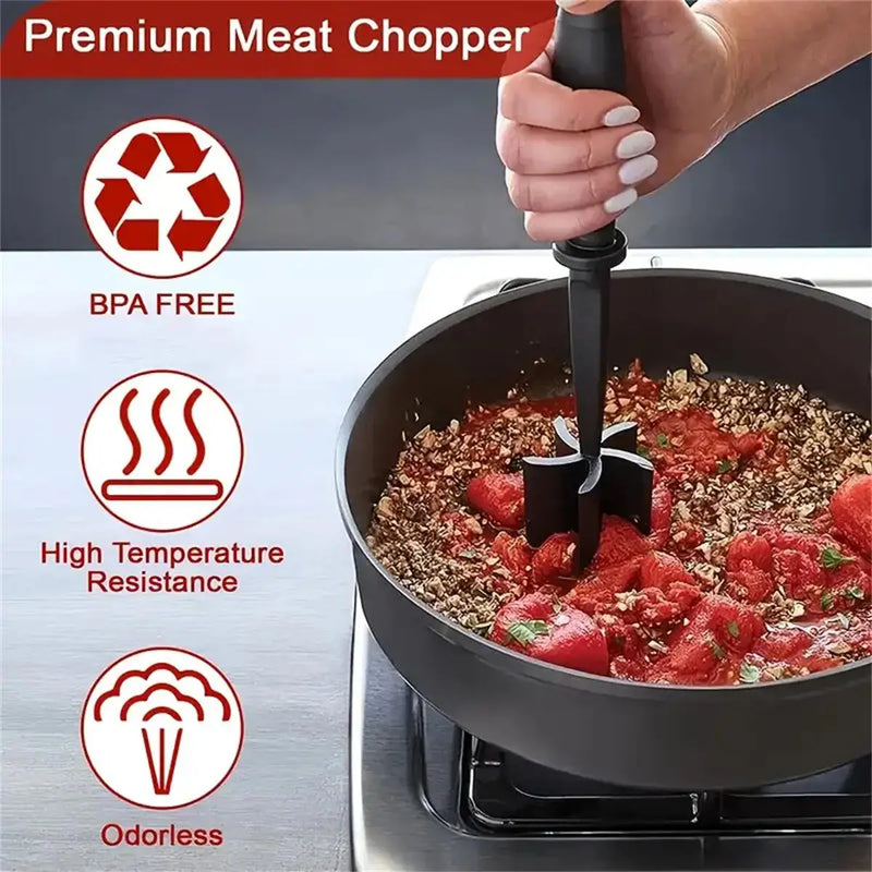 Meat Chopper & Shredder – Heat-Resistant Plastic Tool for Ground Beef
