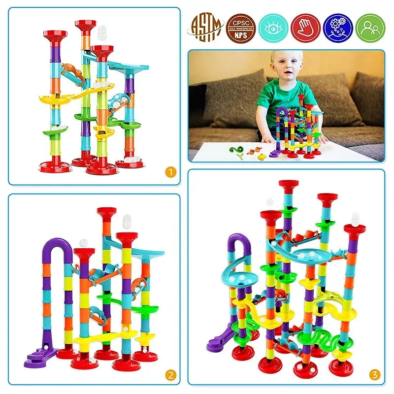 DIY Marble Run Building Blocks Set