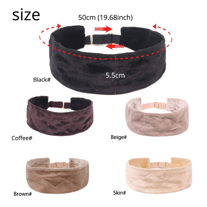 Adjustable Velvet Wig Grip Headband