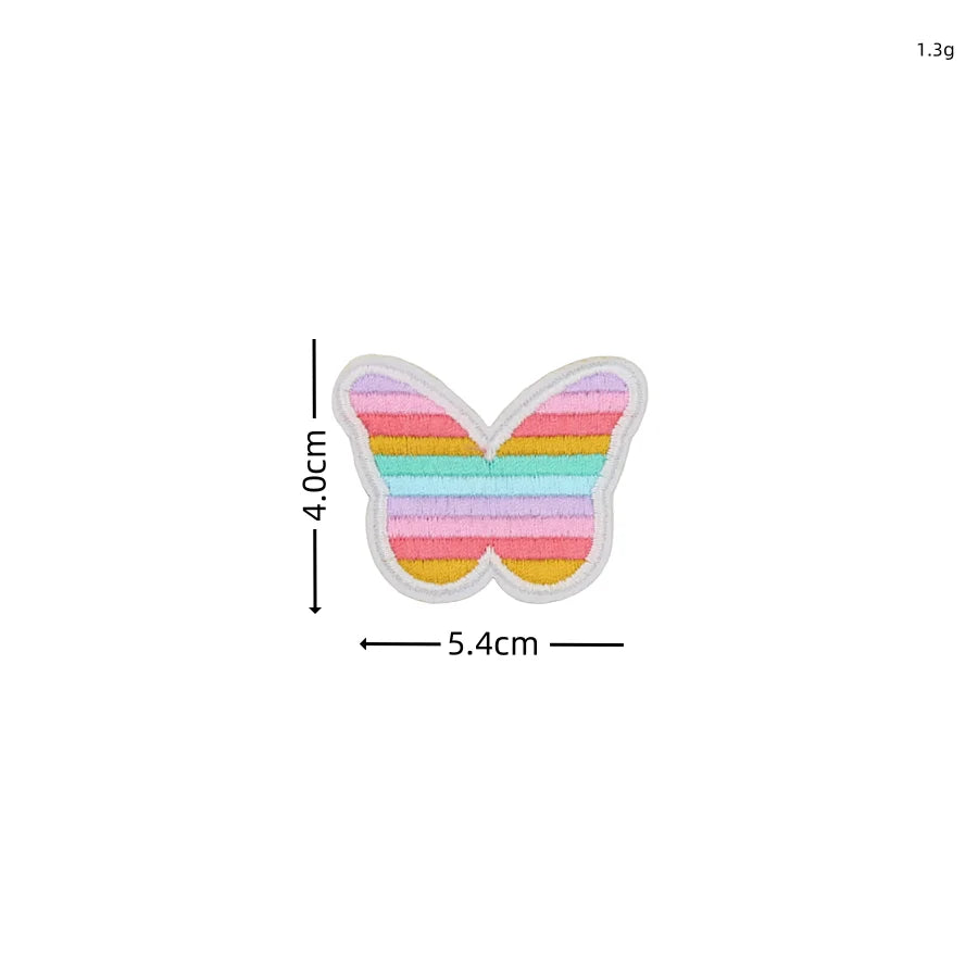 Rainbow Star & Heart Embroidered Iron-On Patches (Set of 10)