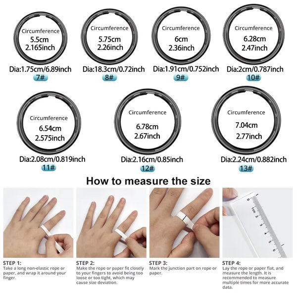 Anillo Inteligente de Salud con Estuche de Carga