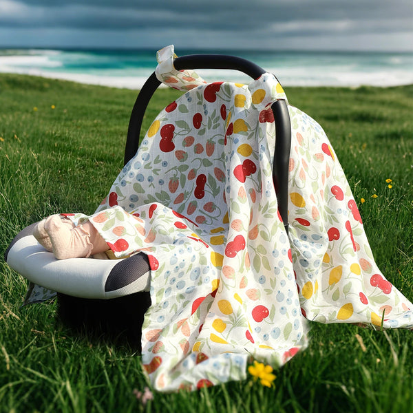 Breathable Baby Car Seat Cover & Sunshade Canopy