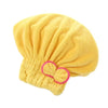 Yellow microfibre quick-dry hair towel wrap with a bowknot