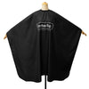 Black waterproof hair cutting cape for professional salons and barbershops
