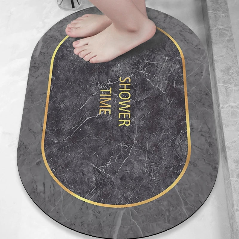 Ultra-Absorbent Diatomite Bath Mat with Non-Slip Rubber Base