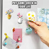 Mini Ceramic Vase Fridge Magnet with Artificial Flower Holder