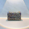 Crystal-Embellished Evening Clutch Bag with Chain Strap