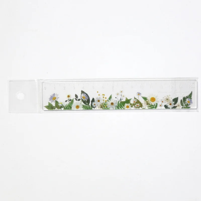 15cm Floral Design Ruler - Daisy & Rose Pattern Measuring Tool