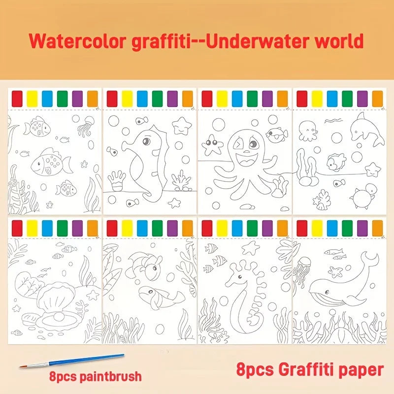 Complete Art Set with Paper, Brushes, and Paints