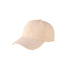 A beige classic cotton dad hat shown from the side.