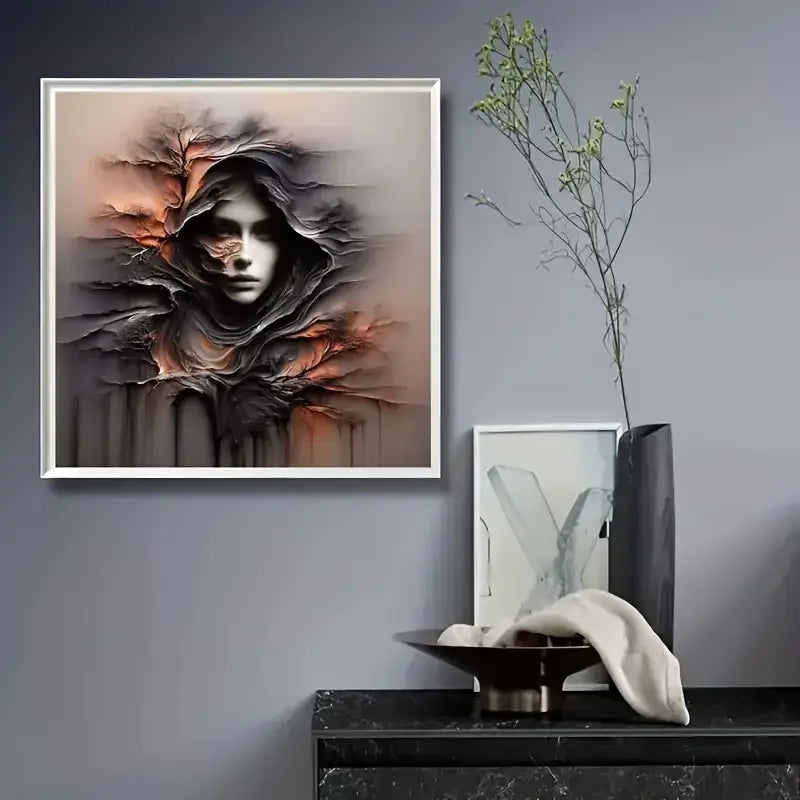مجموعة رسم بالألماس 5D: شجرة مجردة وامرأة