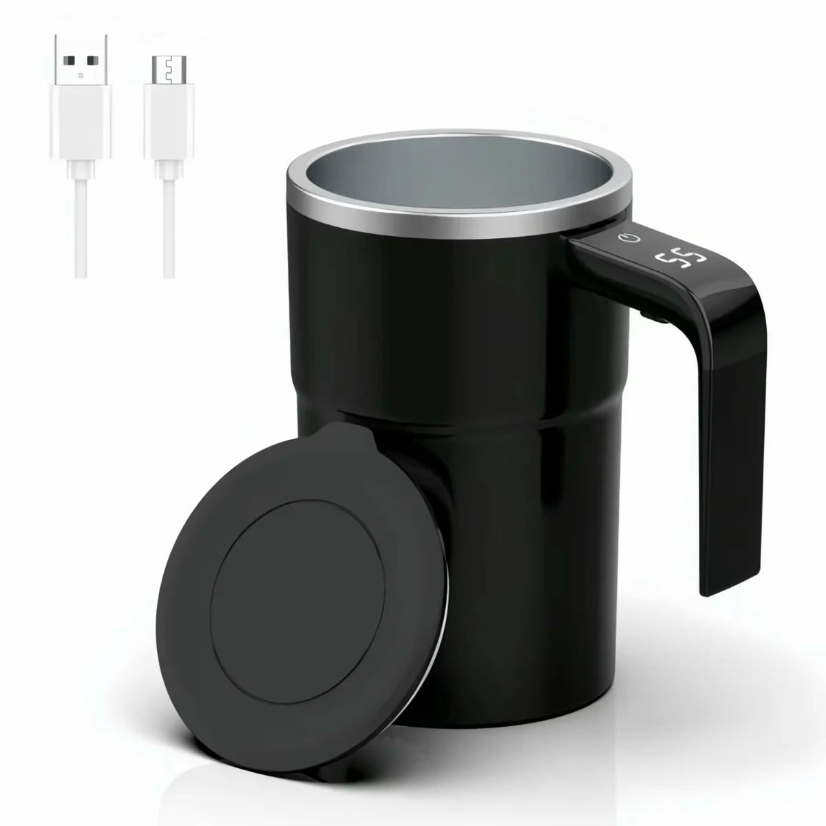 Self-Stirring Travel Mug with Temperature Display