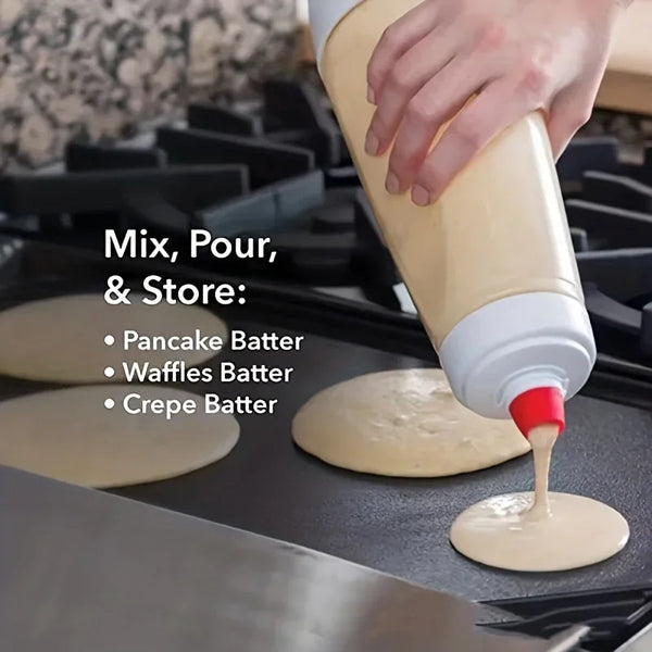 Pancake Batter Dispenser with Wire Whisk — Restaurant-Quality Baking Tool