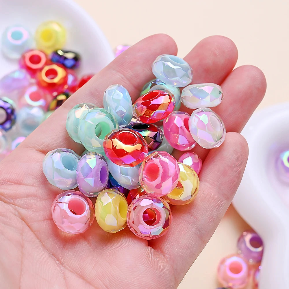 Multicolor Faceted Acrylic Spacer Beads for Jewelry Making