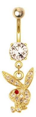Gold Bunny Belly Button Piercing Ring