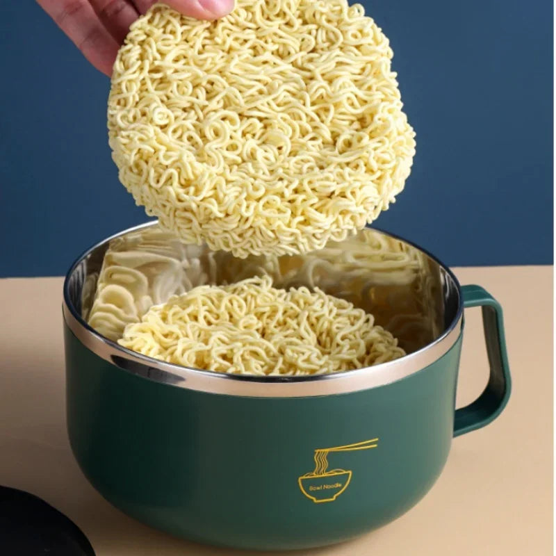 Tazón de Ramen de Acero Inoxidable 304 con Tapa