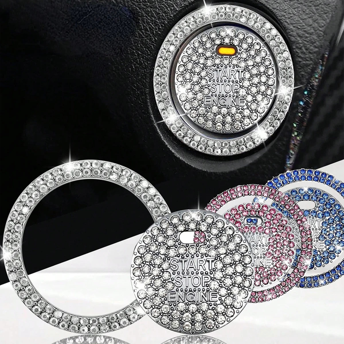 Crystal Rhinestone Car Start Button Cover