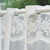 White Sheer Lace Curtain Valance with Floral Jacquard Pattern