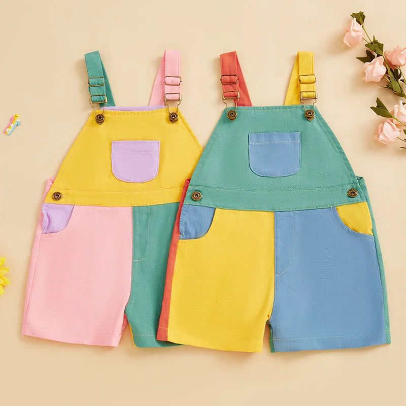Baby Summer Sleeveless Overall Romper with Pockets