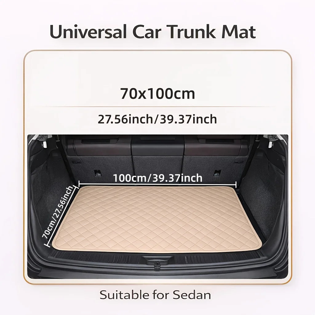 PU Leather Rhombus Pattern Car Trunk Mat