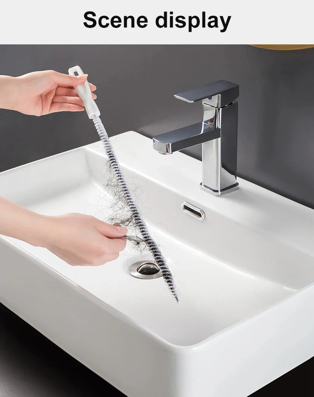 Flexible Drain Cleaning Brush for Hair and Clogs