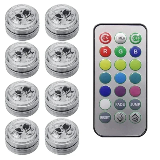 Ensemble d'ampoules argentées et télécommande pour éclairage ambiant RGB sans fil de l'intérieur de voiture