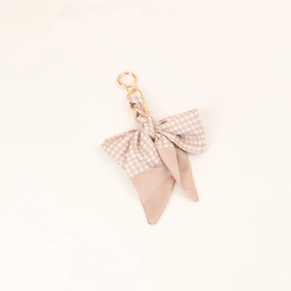 Chic Silk Bow Keychain with Ribbon Charm