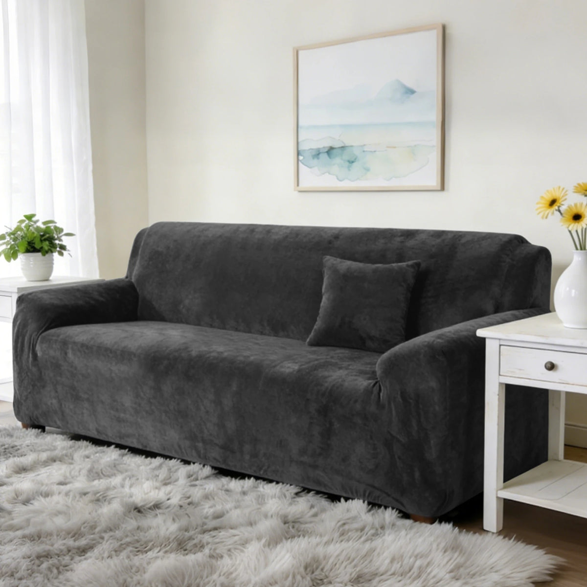 Stretch Velvet Non-Slip Sofa Cover for L-Shaped Couches