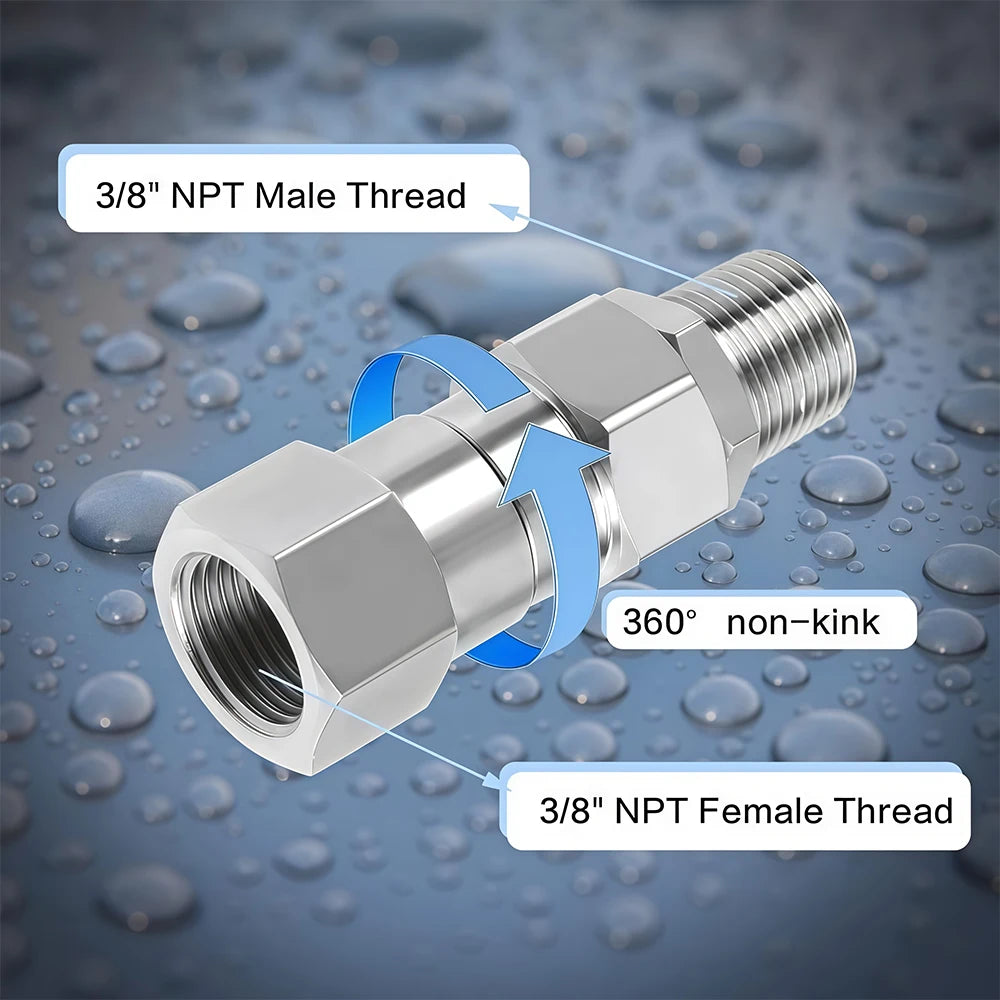 360° Rotating High-Pressure Washer Swivel Joint (3/8" & 1/4" NPT)