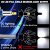 3D LED headlight bulbs showing 360 degree light output and comparison with ordinary bulbs