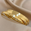 Glossy Gold-Plated Stainless Steel Bangle Bracelets