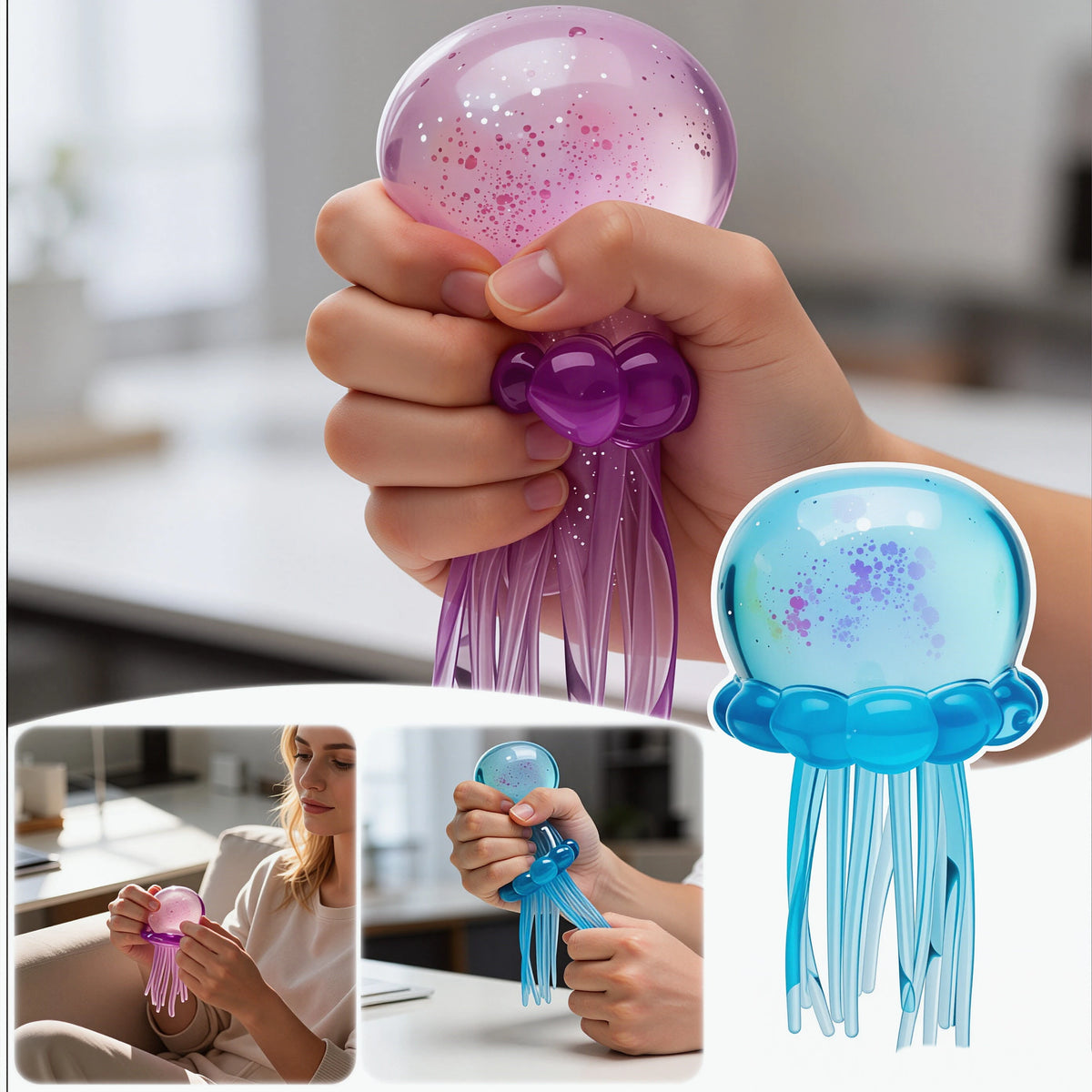 Glitzer Squishy Fidget Toy zum Stressabbau