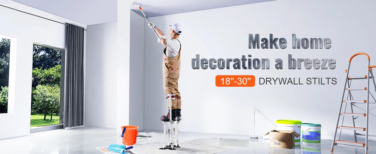 Adjustable Aluminum Drywall Stilts with Knee Pads