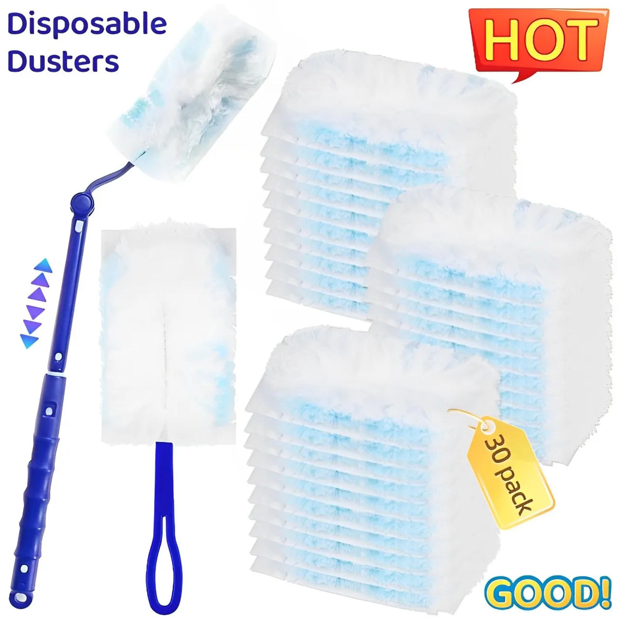Electrostatic Duster with Replaceable Refill Heads