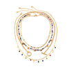 Boho Crystal Sequin Tassel Choker Necklace Set