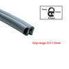 Black U-shaped EPDM rubber edge trim with dimensions 7mm, 13mm, and 9.5mm.