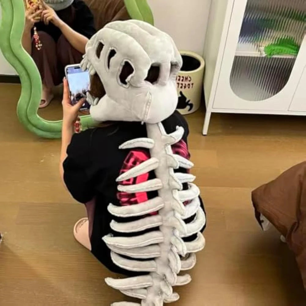 Funny Dinosaur Skeleton Plush Hat Costume