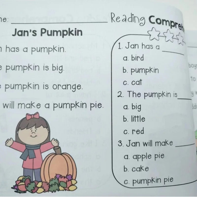 English Reading Comprehension Workbook for Kids Ages 5-8