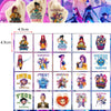 A collection of music-themed birthday party decorations featuring characters and logos for girls.