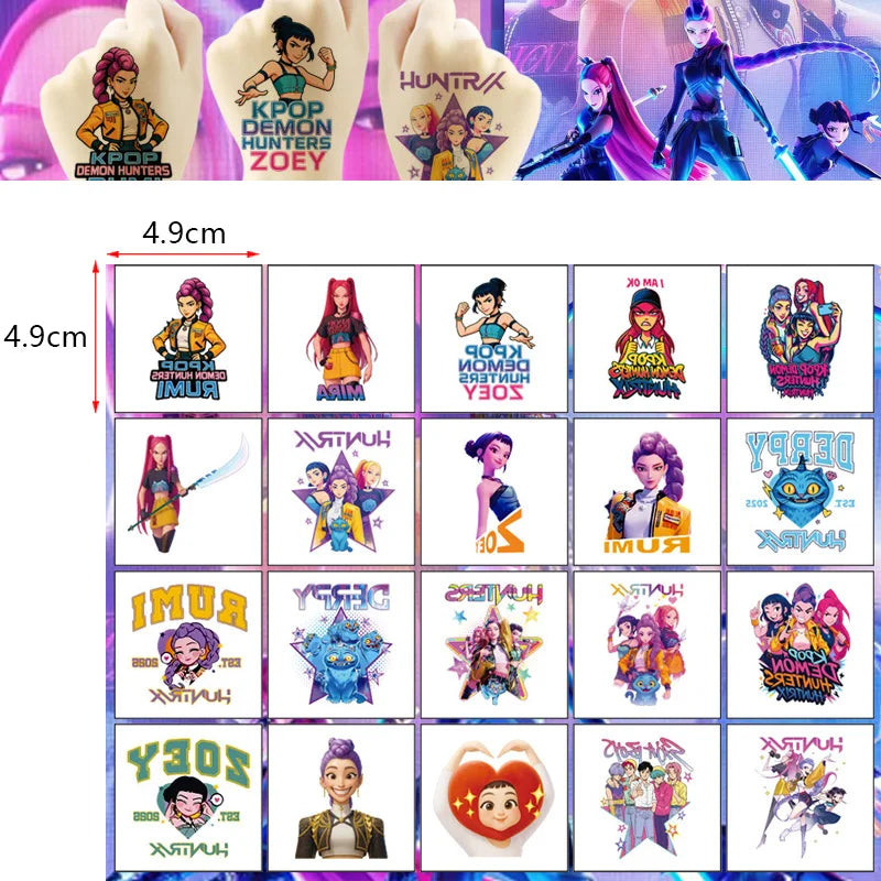A collection of music-themed birthday party decorations featuring characters and logos for girls.
